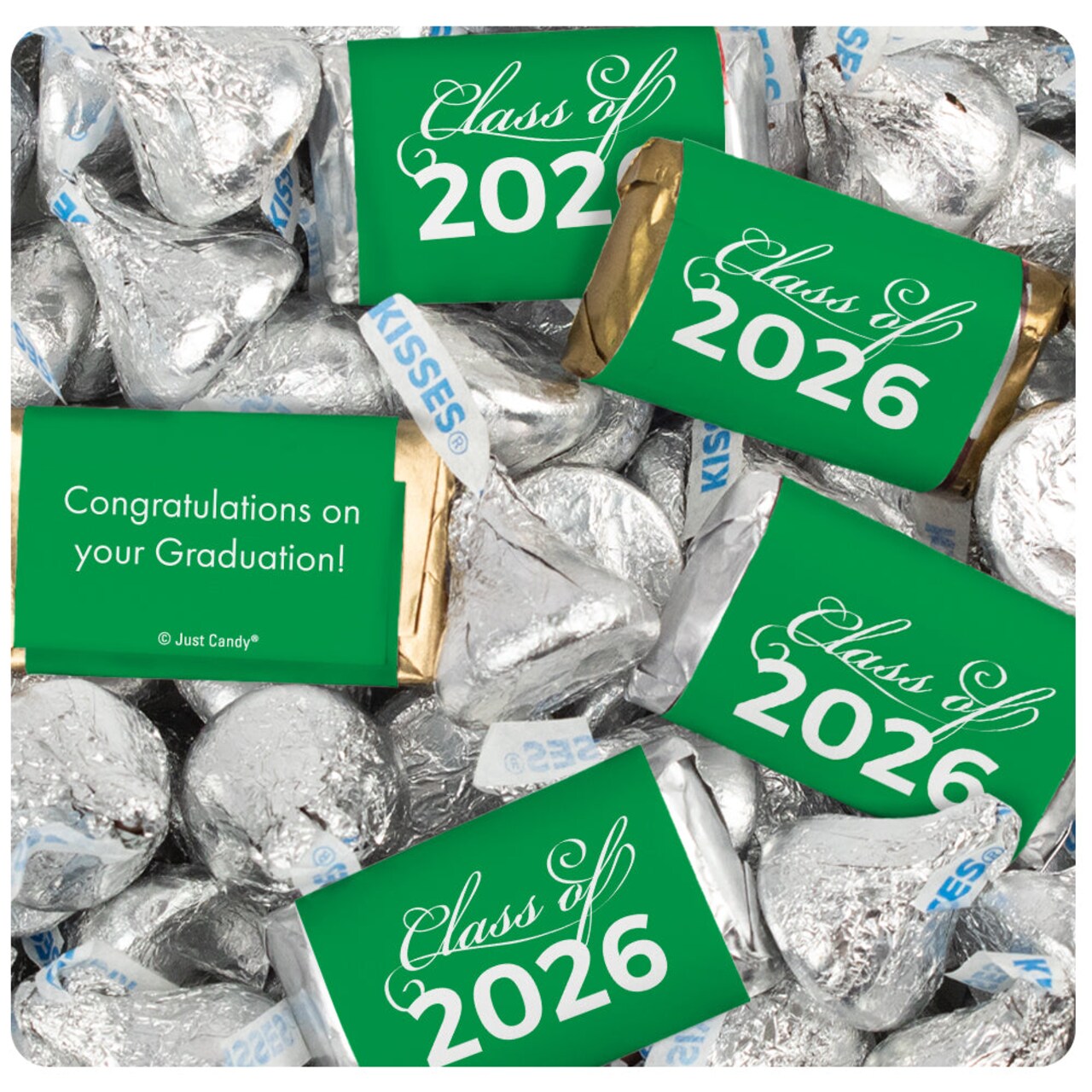 496 Pcs Maroon Graduation Class of 2026 Candy - Maroon Wrapped Miniatures and Silver Kisses For Party Favors, Goodie Bags, Dessert Tables And More (6 lbs)